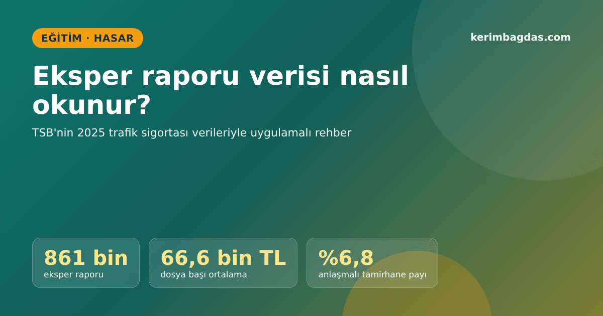 Eksper raporu verisi nasıl okunur? TSB'nin 2025 trafik verileriyle uygulamalı rehber